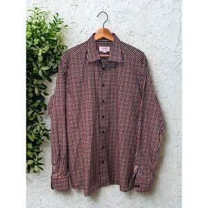 ETON Contemporary Check Dress Shirt Spread Collar Size 17 41 XL Multicolor NWOT